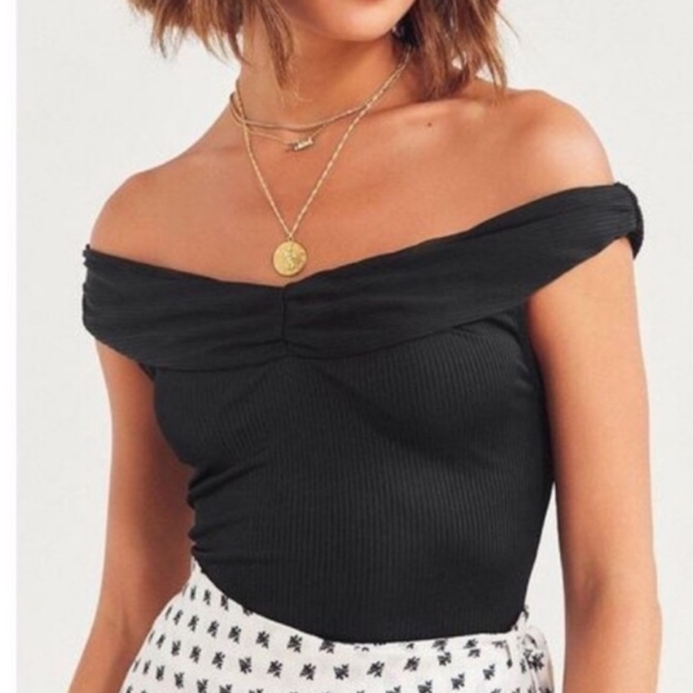 Urban Outfitters Black Off The Shoulder Top